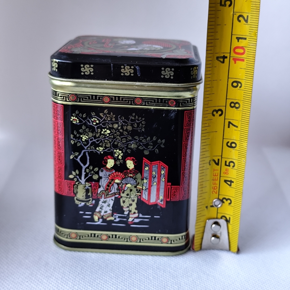 3/$25💙Vintage Asian Tea Tin Container 1970s Metal Storage - Picture 2 of 7